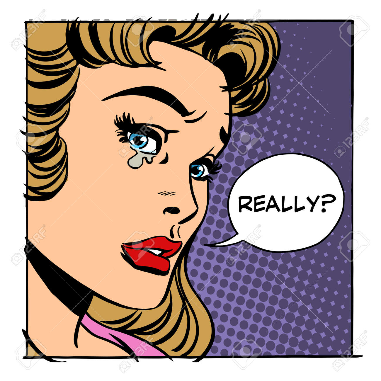 Mujer Llorando Tristes Sentimientos De Amor Emocion Estilo Retro