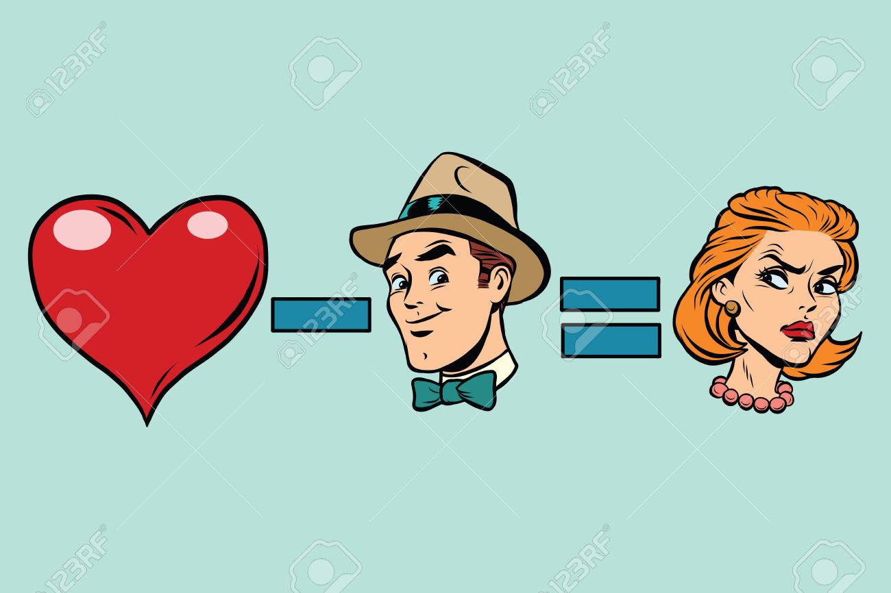 Avoir Images C Ur Brise Moins Homme Est Egal A La Femme En Colere Illustration dernière salutations