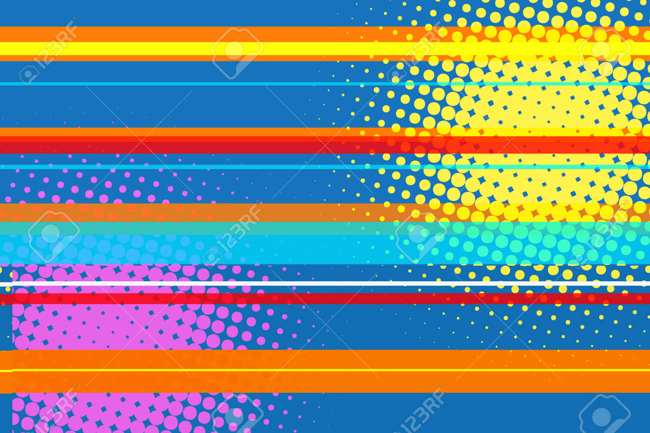 Pop Art Modern Multicolor Halftone Background Comic Cartoon