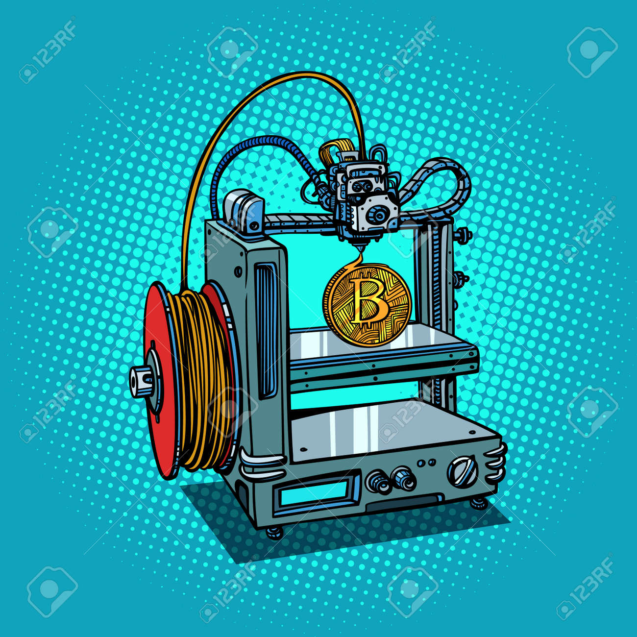 3D Printer Manufacturing Bitcoin Cryptocurrency Royalty Free SVG, Cliparts,  Vectors, and Stock Illustration. Image 94897554.