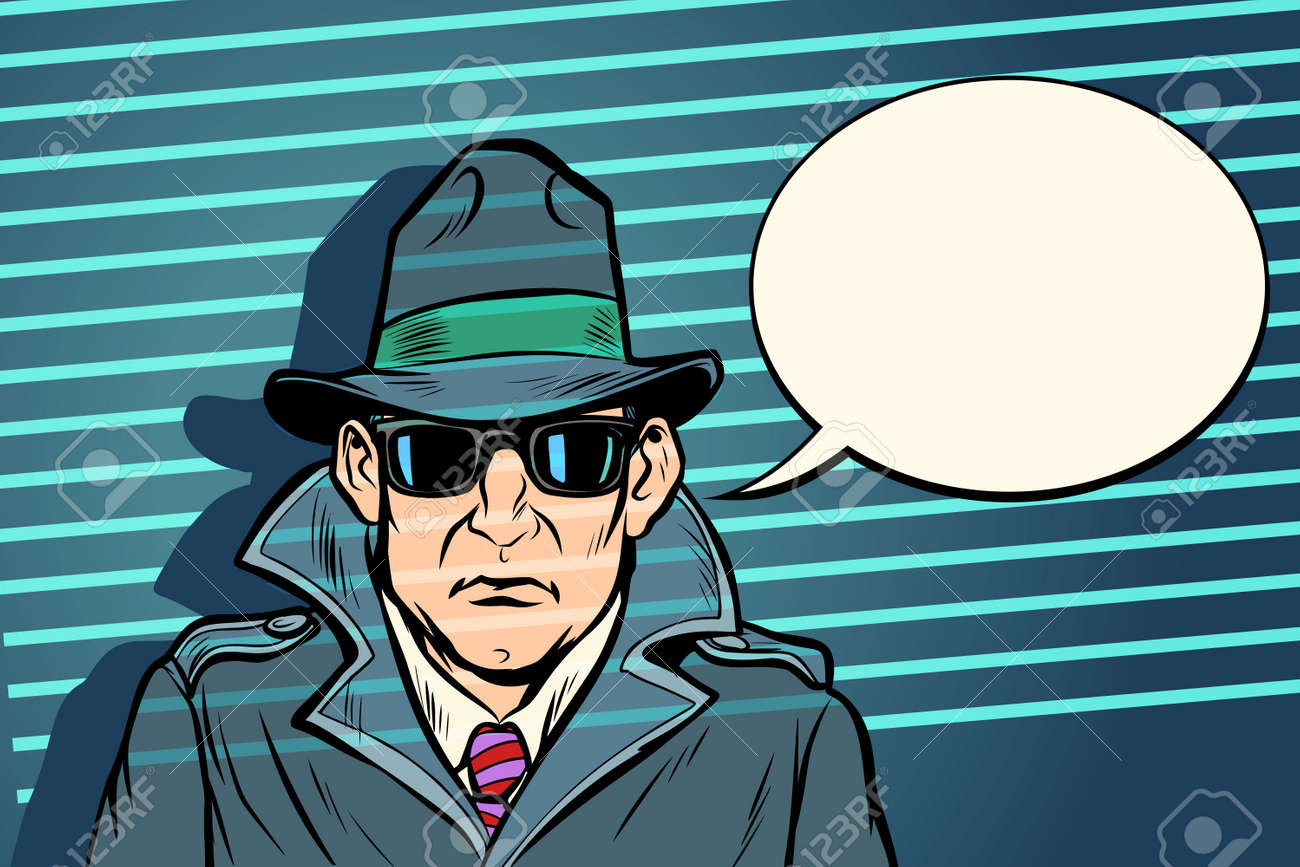 Spy Secret Agent. Comic Cartoon Pop Art Retro Vector Illustration Drawing  Royalty Free SVG, Cliparts, Vectors, and Stock Illustration. Image  113946762.