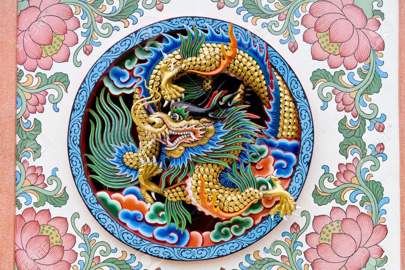 Download Oriental Design Of An Ancient Chinese Dragon On A Temple Wall In Thailand Stock Photo Picture And Royalty Free Image Image 10844660