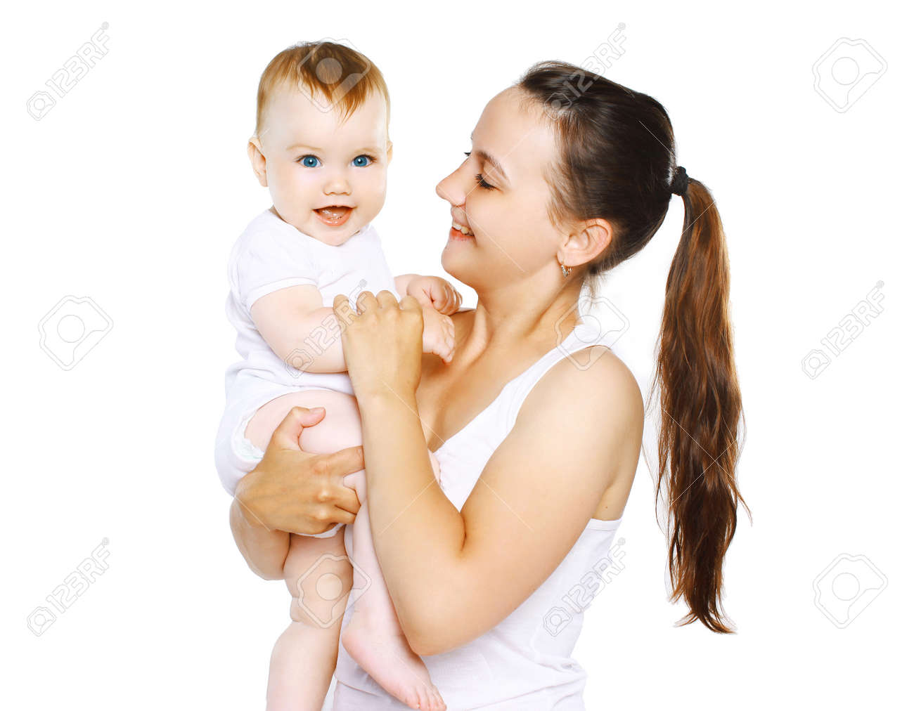 Happy Cute Baby And Mom Stock Photo Picture And Royalty Free Image