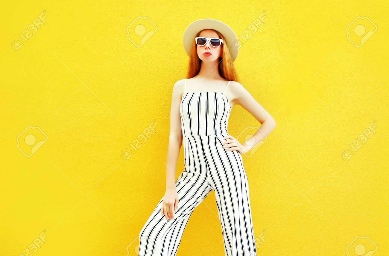 white and yellow striped pants