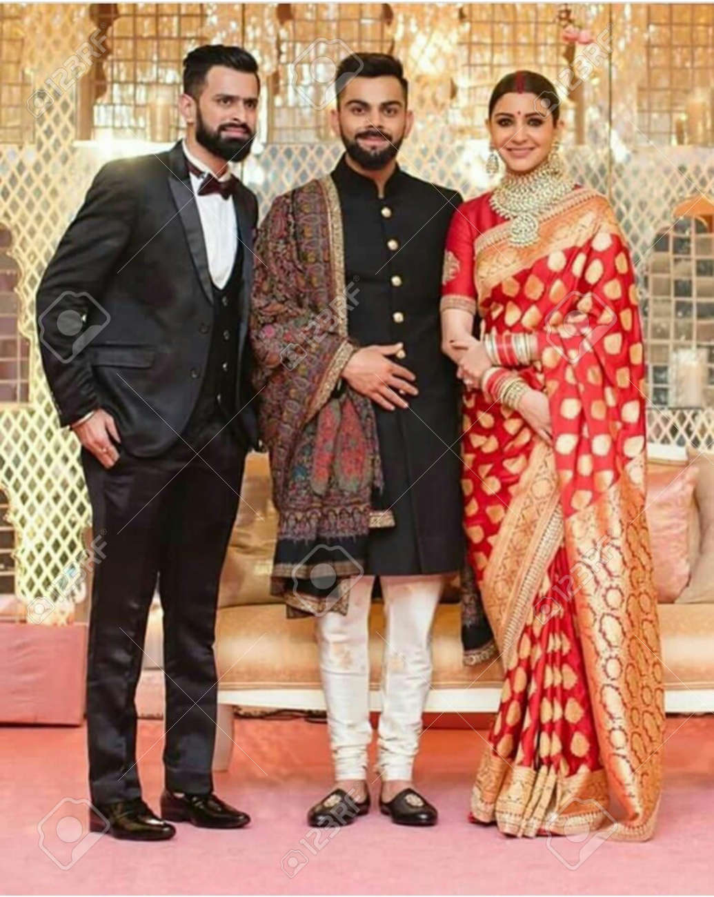 Virat Kohli And Anushka Sharma During Delhi Reception In November 2017  After Their Marriage In Italy Kohli Is Indian Outstanding Batsman After  Long Affair He Married To Bollywood Actress Anushka Sharma He, image size:1035x1300