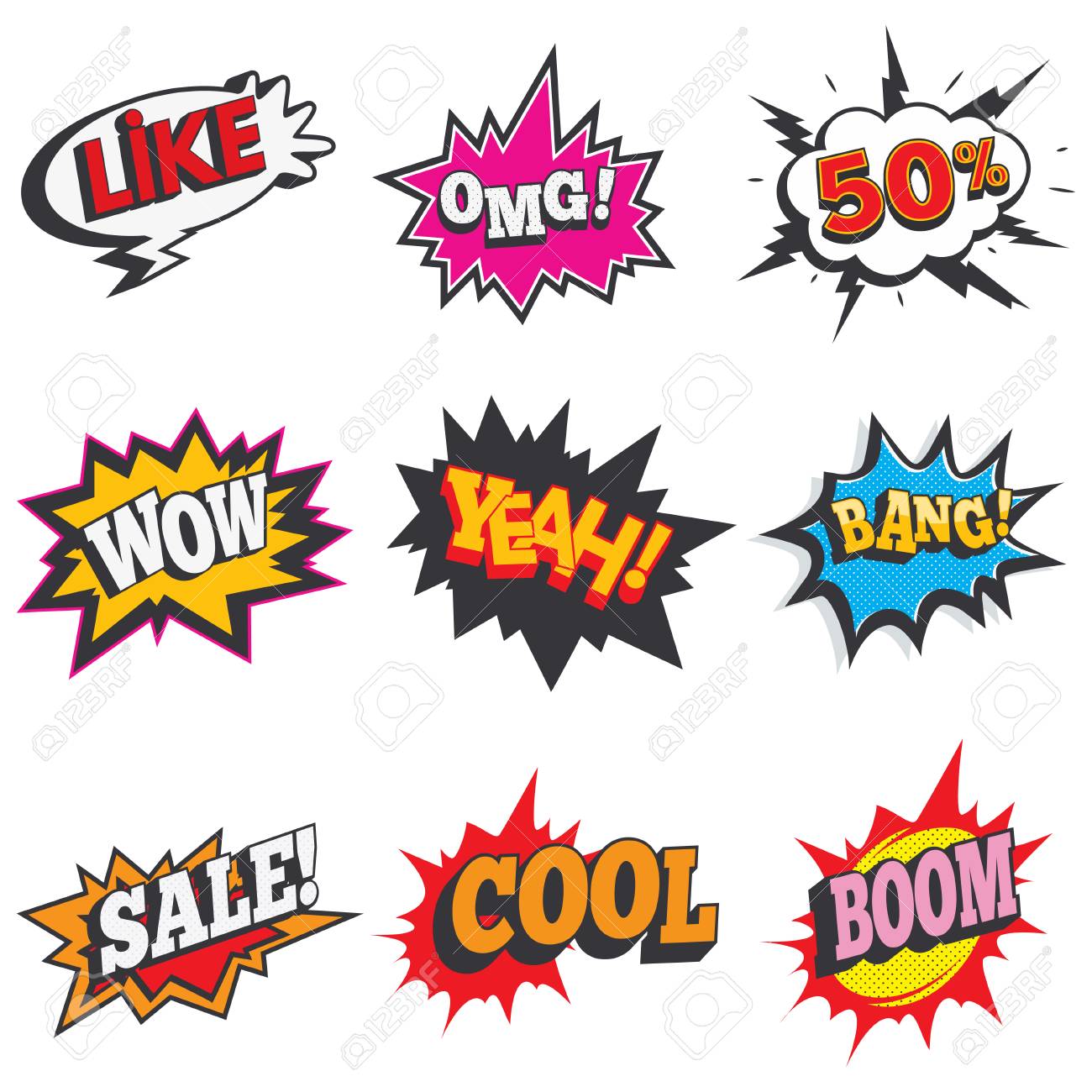 comic sound effect set