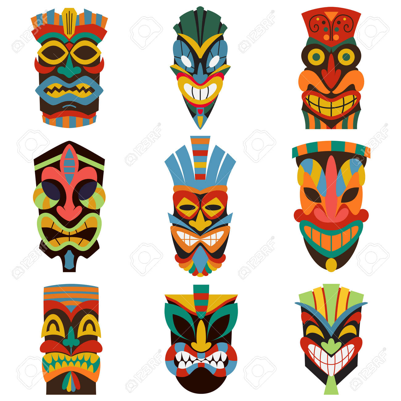 tribal-mask-set-vector-illustration-royalty-free-svg-cliparts-vectors-and-stock-illustration-image-98626854