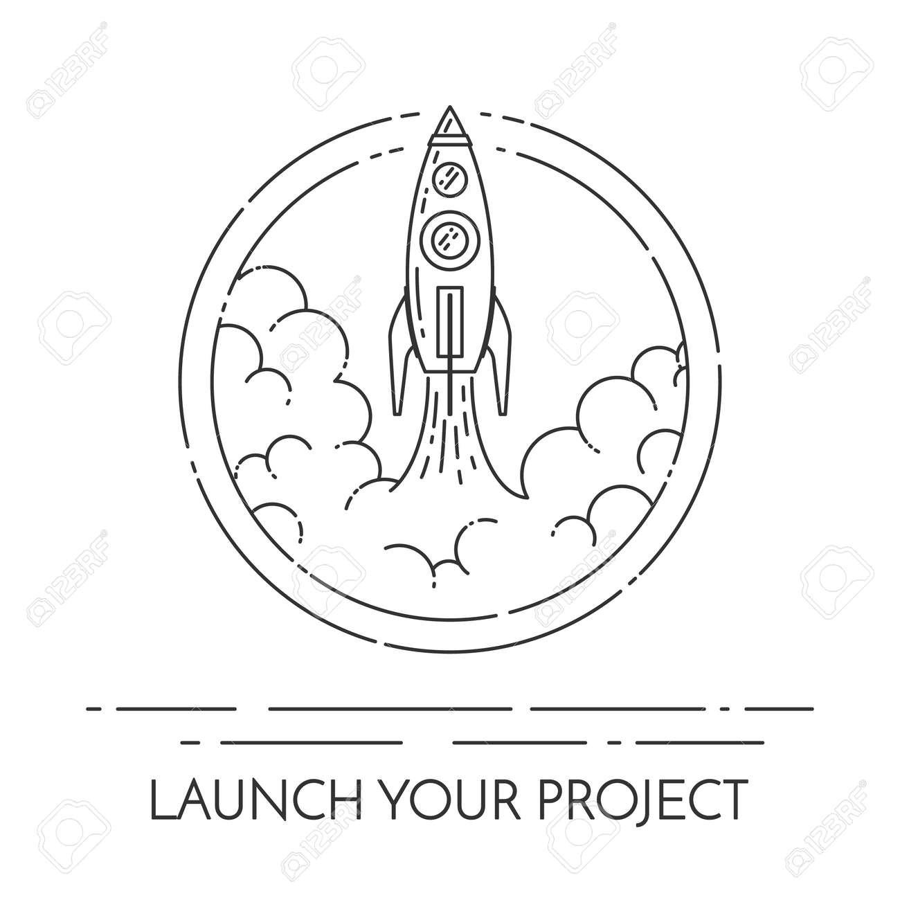 Premium Vector Modern rocket illustration on white background