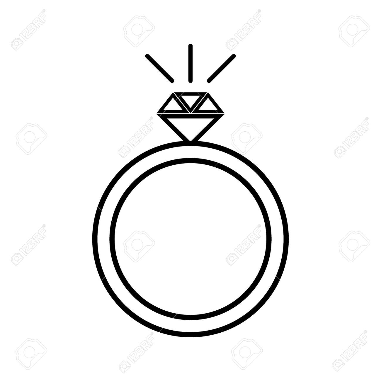 Diamond Engagement Ring Icon Simple Illustration Of Diamond Engagement Ring Vector Icon For Web Design Isolated On White Background Royalty Free Cliparts Vectors And Stock Illustration Image