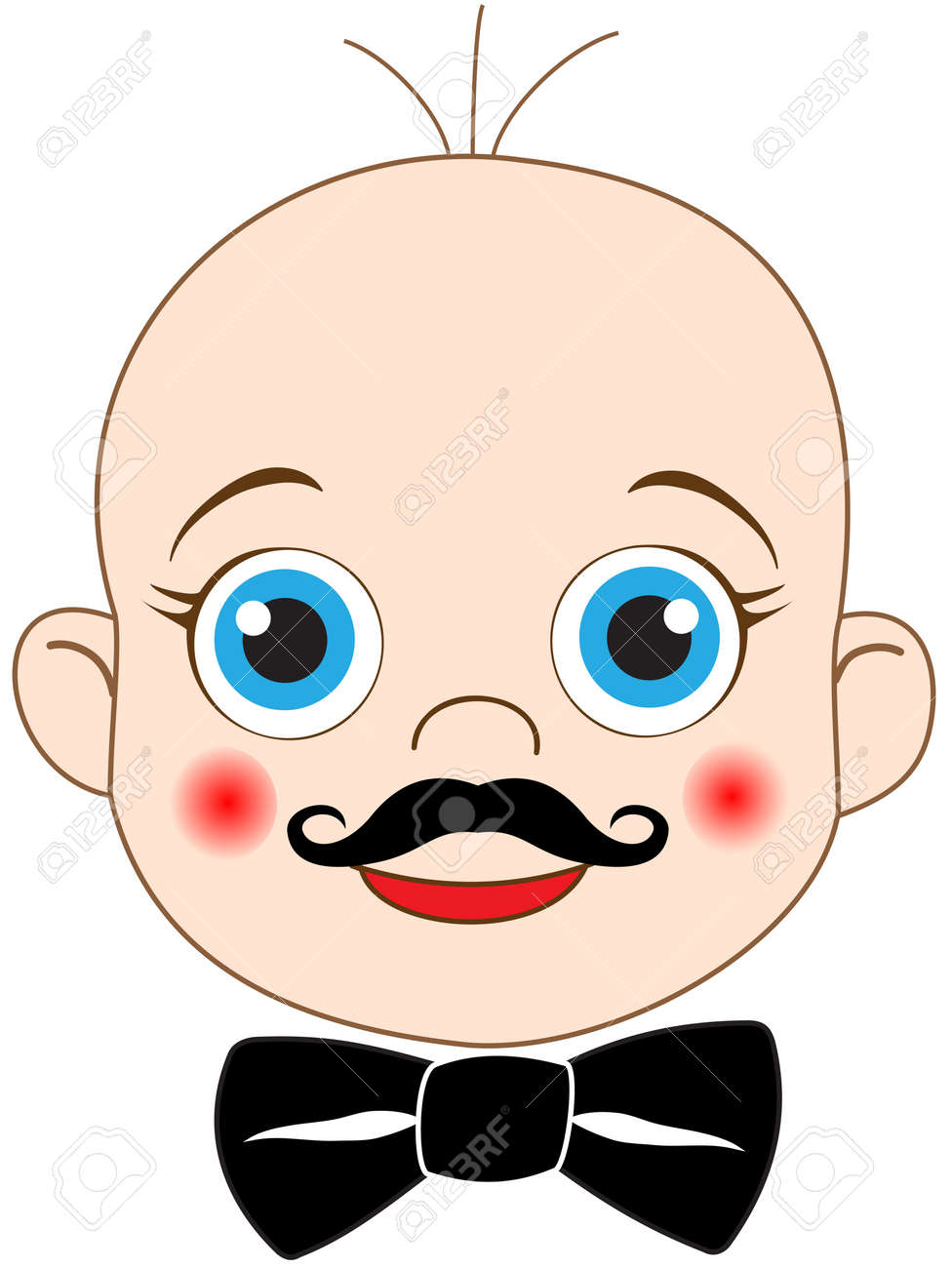 Illustration Little Gentleman With A Mustache And A Bow Tie Royalty Free  SVG, Cliparts, Vectors, and Stock Illustration. Image 22802794., image size:976x1300