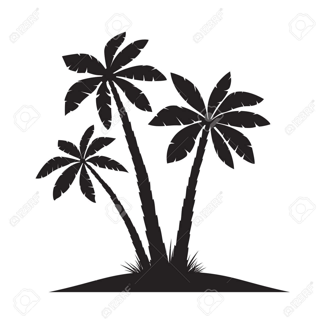 black vector palm trees royalty free cliparts vectors and stock