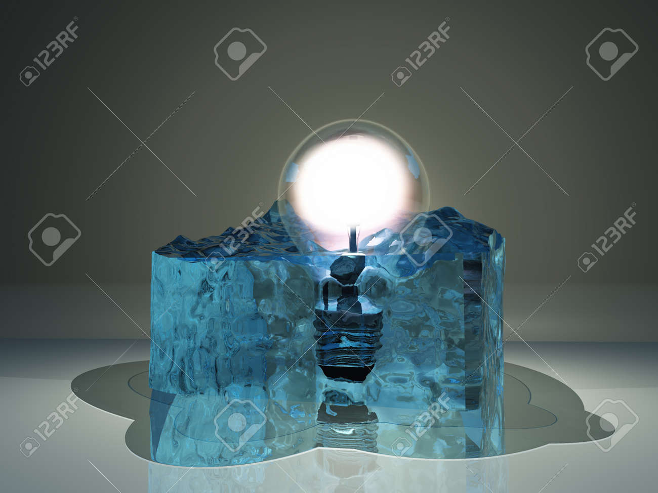 light bulb frozen in ice stock photo picture and royalty free image