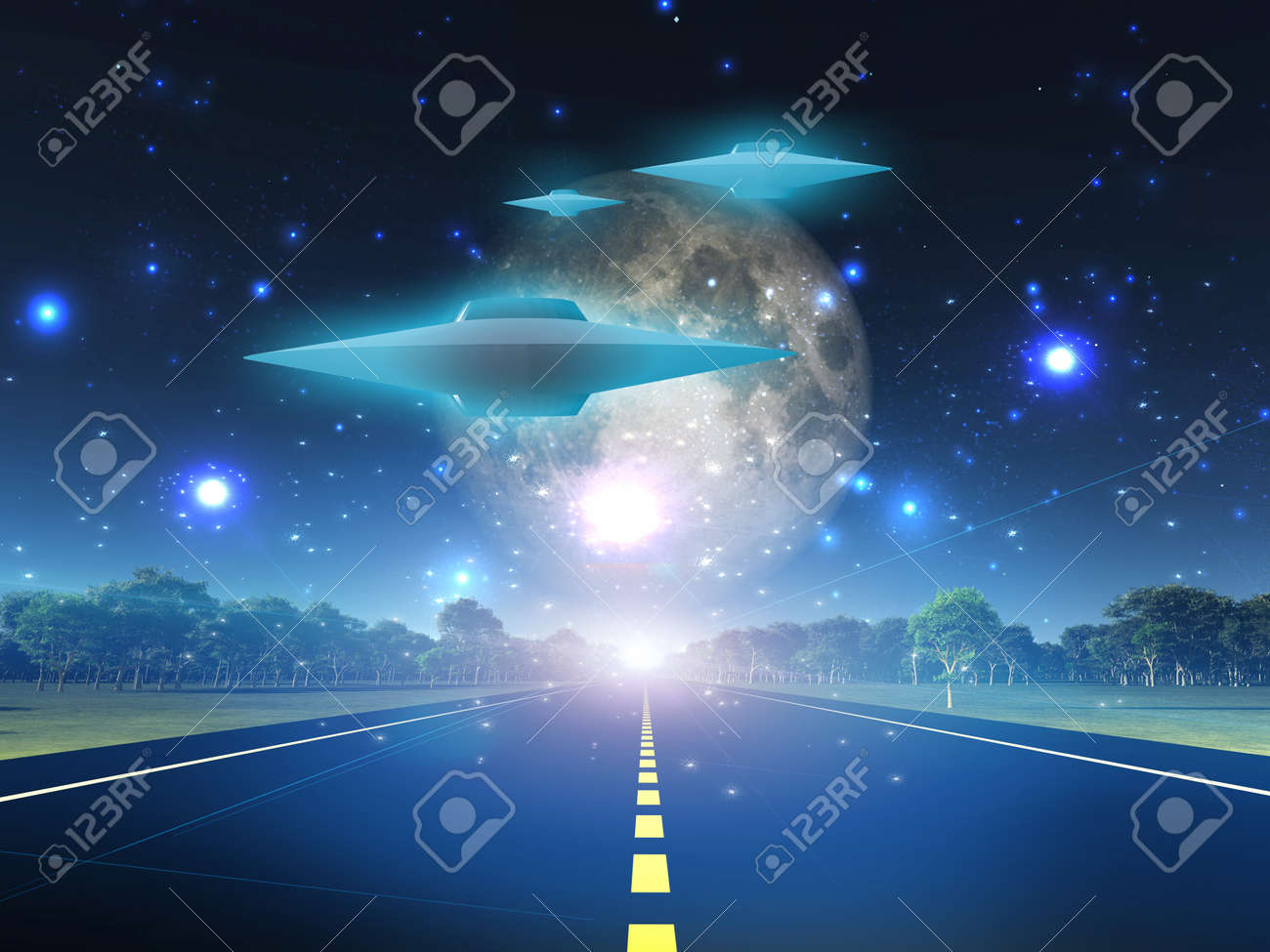 国の道路にエイリアン クラフト の写真素材 画像素材 Image 1992