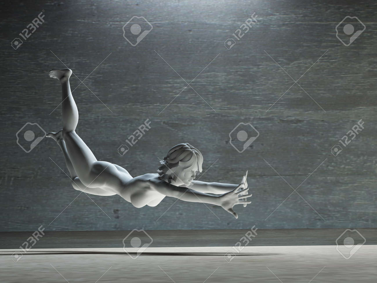 アクション ポーズ像白衣の女 の写真素材 画像素材 Image