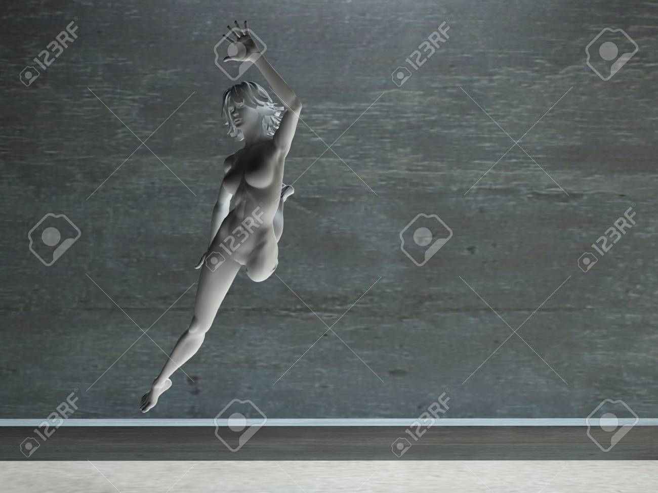 アクション ポーズ像白衣の女 の写真素材 画像素材 Image