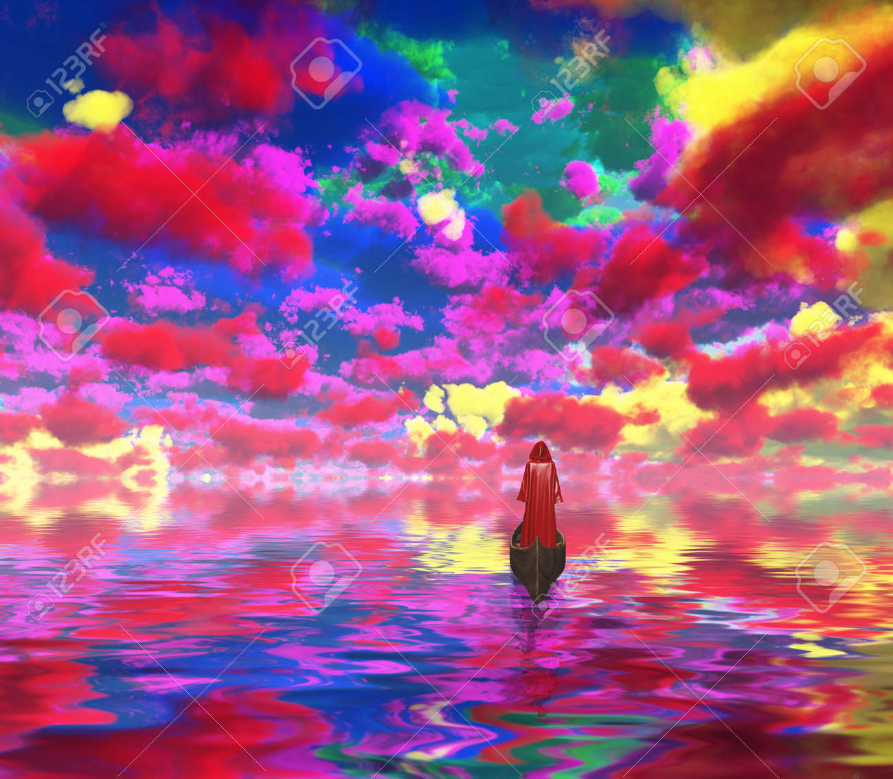 figure in red cloak