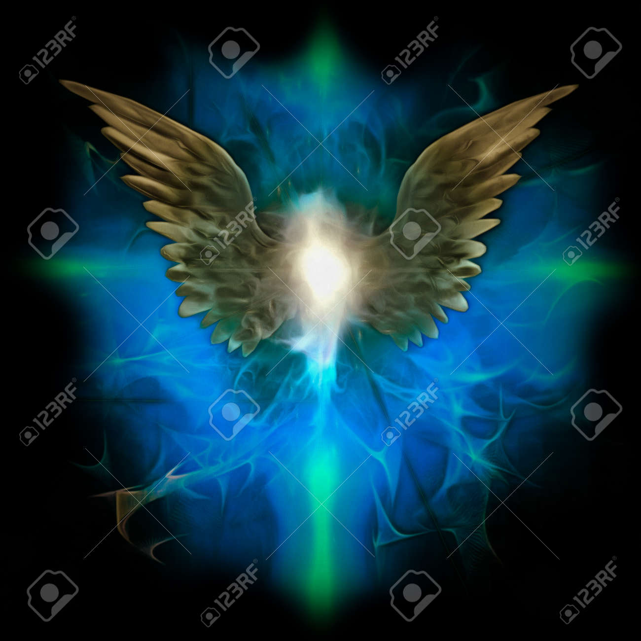 【降り注ぐ金色の光】,天使,angel,空,青空,光,ブルー,青,青い鳥,抽象画 降り注ぐ金色の光】,天使,angel,空,青空,光,ブルー,青,青い鳥,抽象画