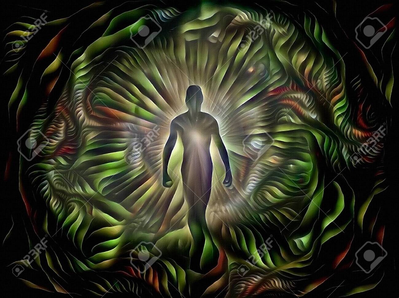 抽象画 アクリル画 人間のシルエット