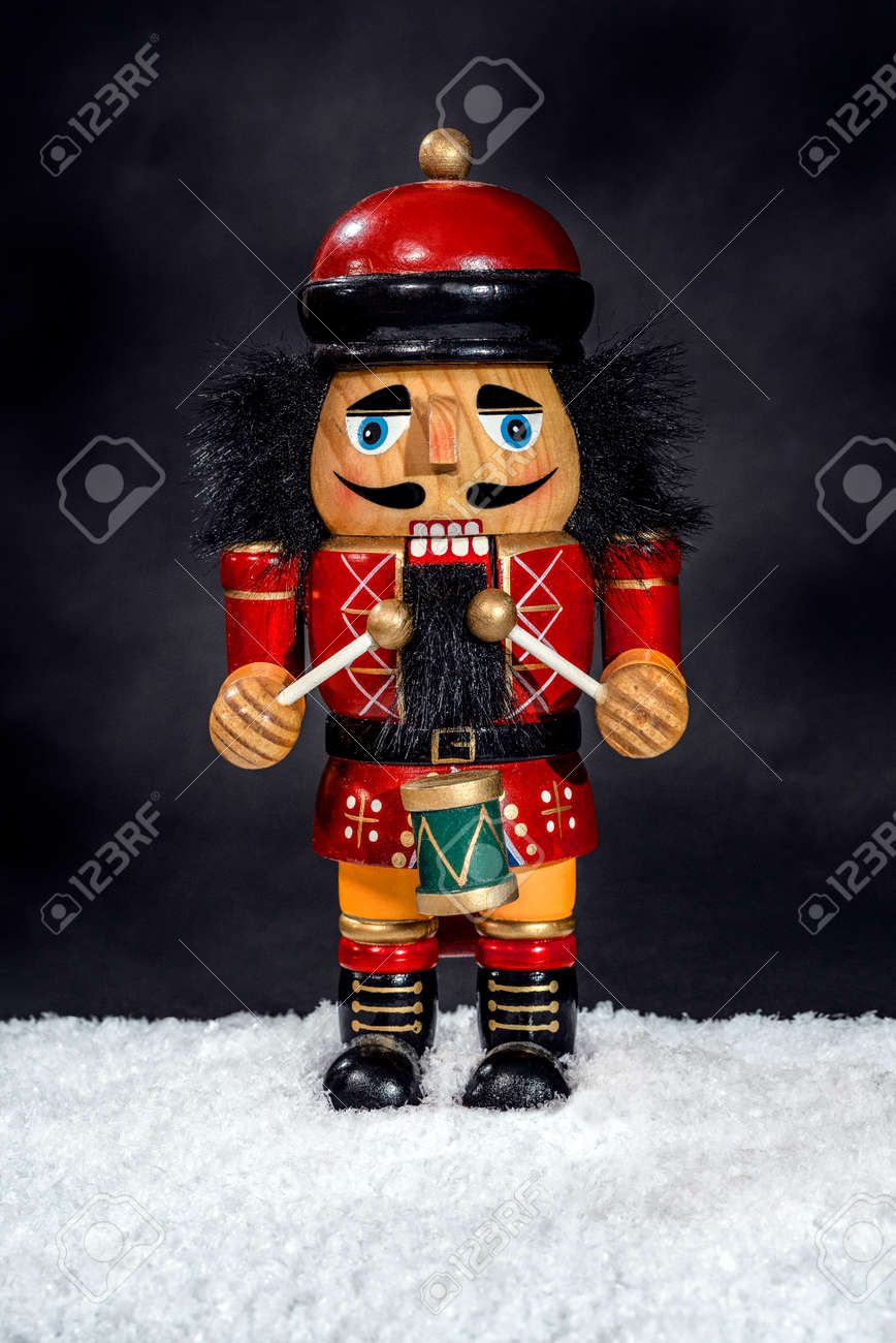 Merry Christmas Traditional Colorful Vintage Wooden Red Nutcracker Stock Photo Picture And Royalty Free Image Image 111577086