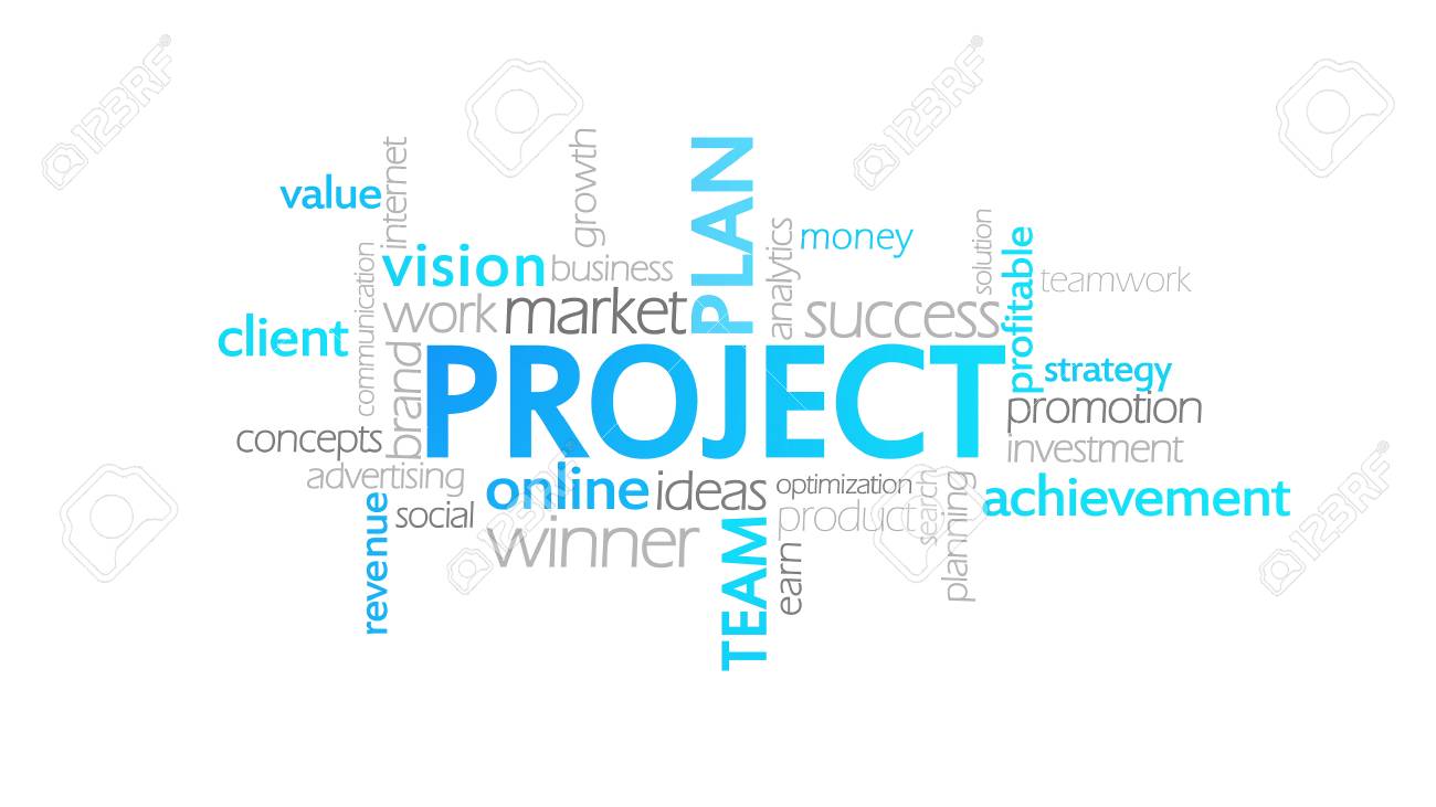 プロジェクト タイポグラフィ アニメーション単語雲の概念図 の写真素材 画像素材 Image