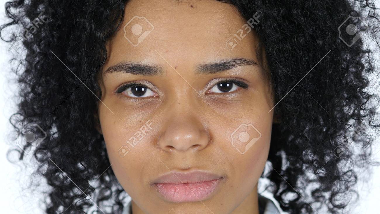 黒人女性の悲しい顔 の写真素材 画像素材 Image