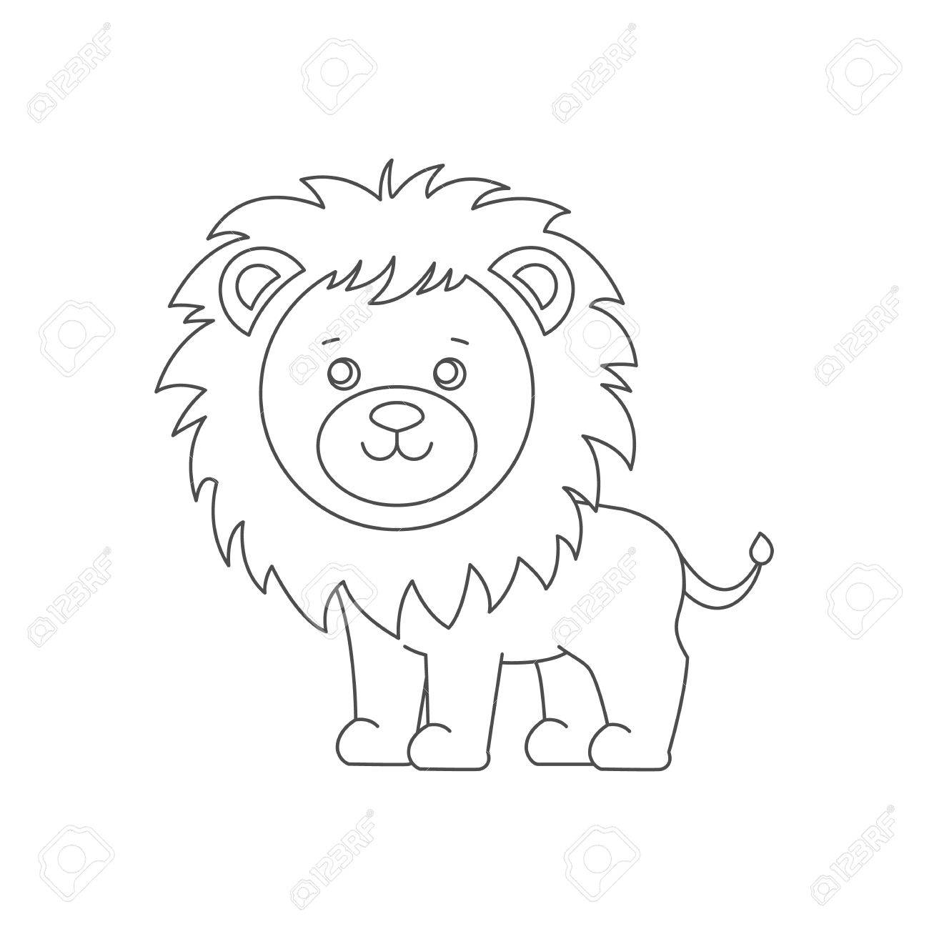 塗り絵のライオン のイラスト素材 ベクタ Image 70482659