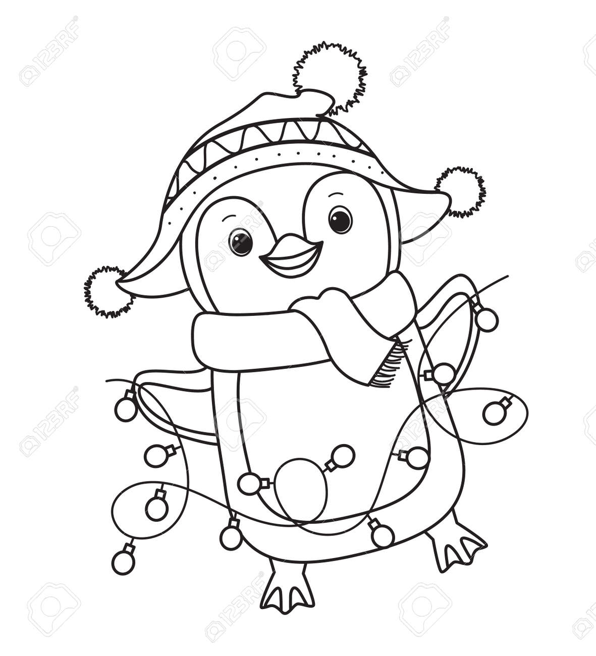 Download Penguin For Coloring Book Line Art Design For Kids Coloring Page Royalty Free Cliparts Vectors And Stock Illustration Image 156261771