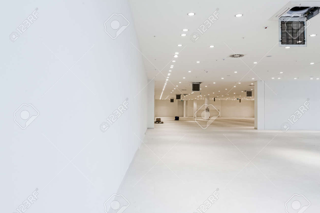 Interior Of Empty Unfinished Modern Mega Market Architecture