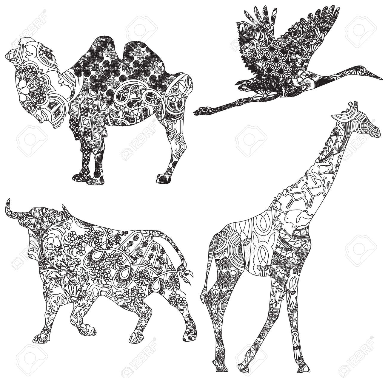 Different Countries In Ethnic Ornaments 