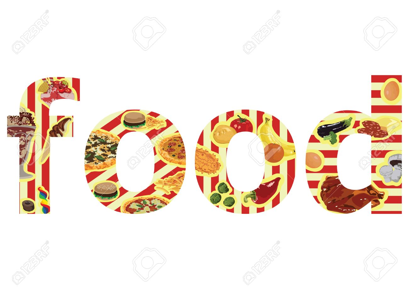 letters with food on