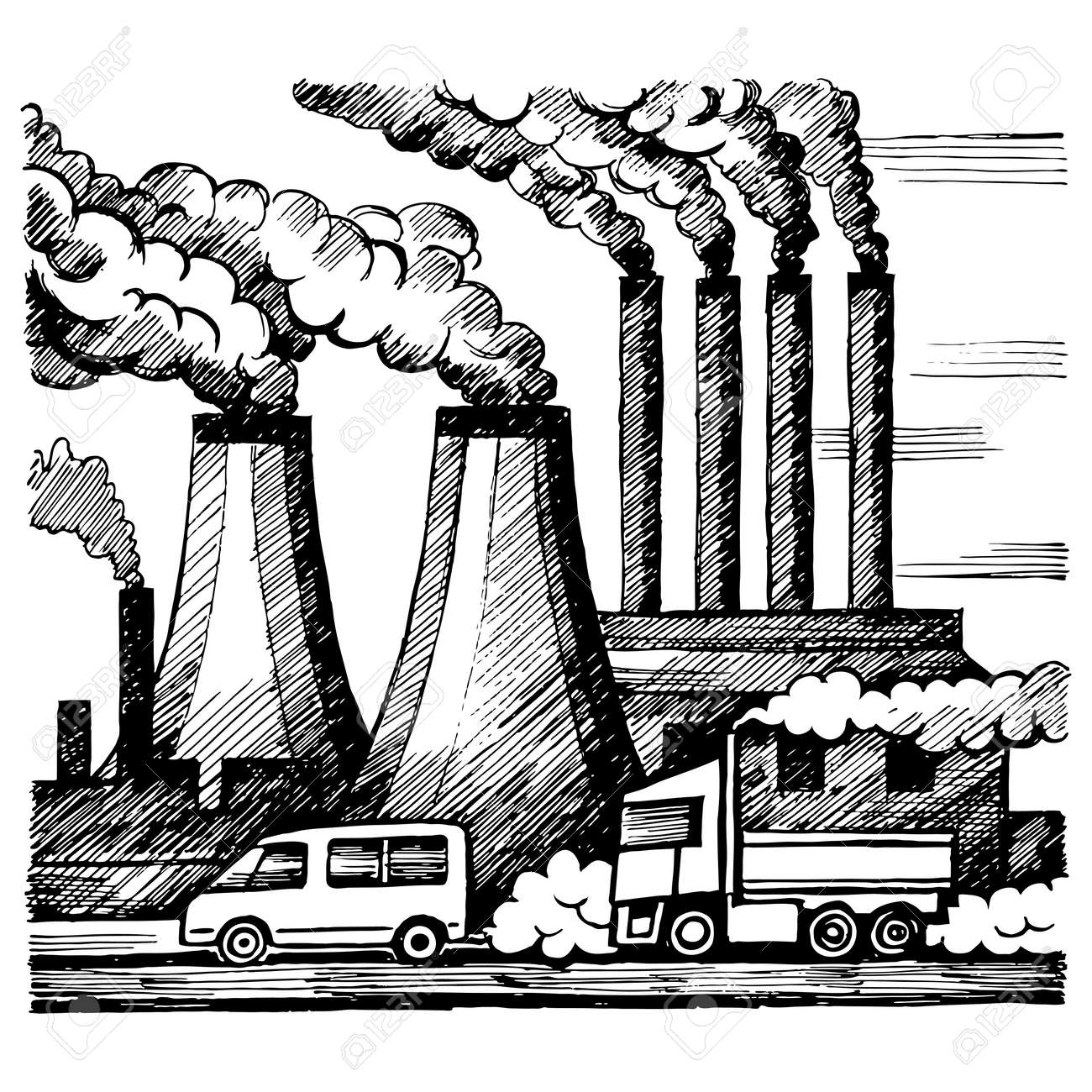 Ecology air and atmosphere pollution stock vector 73852425