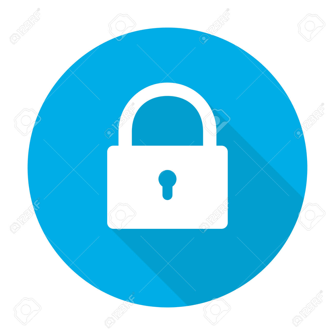 white lock icon on blue circle safety sign security locked button royalty free cliparts vectors and stock illustration image 119650998 white lock icon on blue circle safety sign security locked button