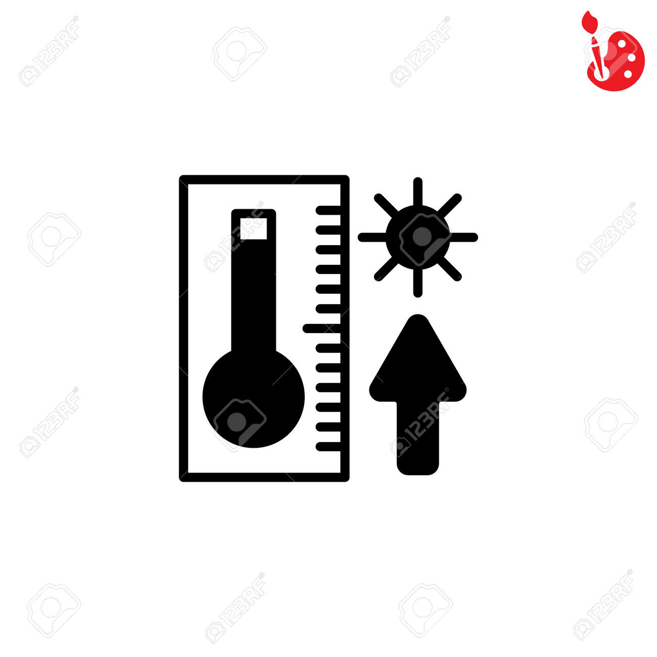 Web アイコン 高温温度計のイラスト素材 ベクタ Image