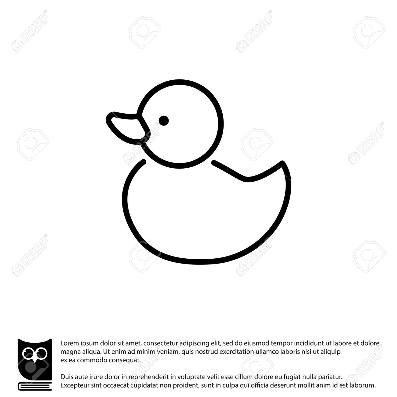 Web Line Icon Rubber Duck Baby Toy - 