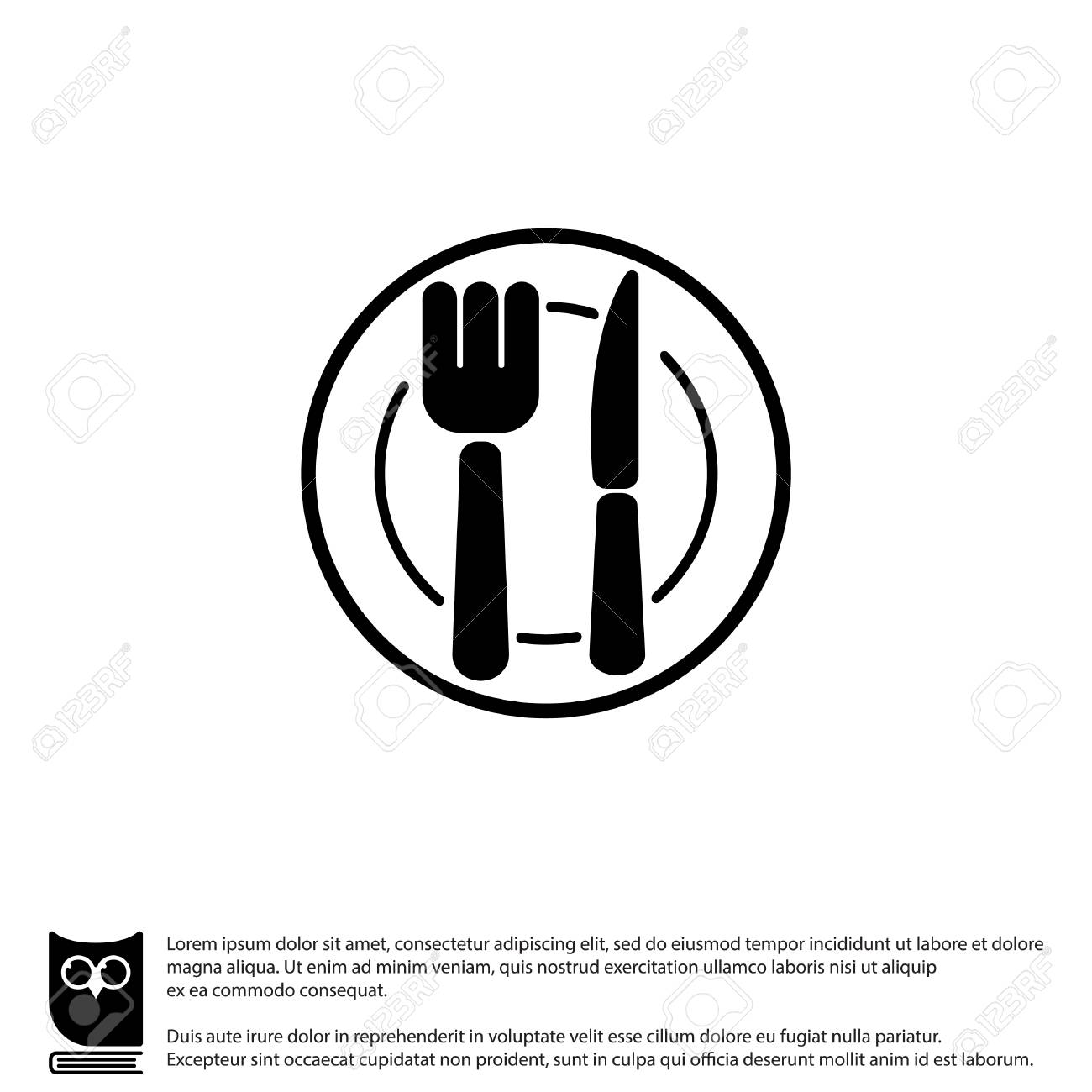 Icone De Ligne Web Couverts Assiette Fourchette Et Couteau Clip Art Libres De Droits Vecteurs Et Illustration Image