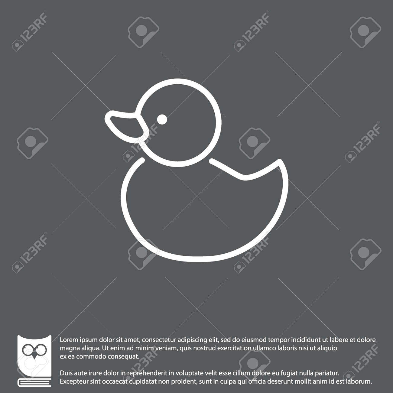 Web Line Icon Rubber Duck Baby Toy - 