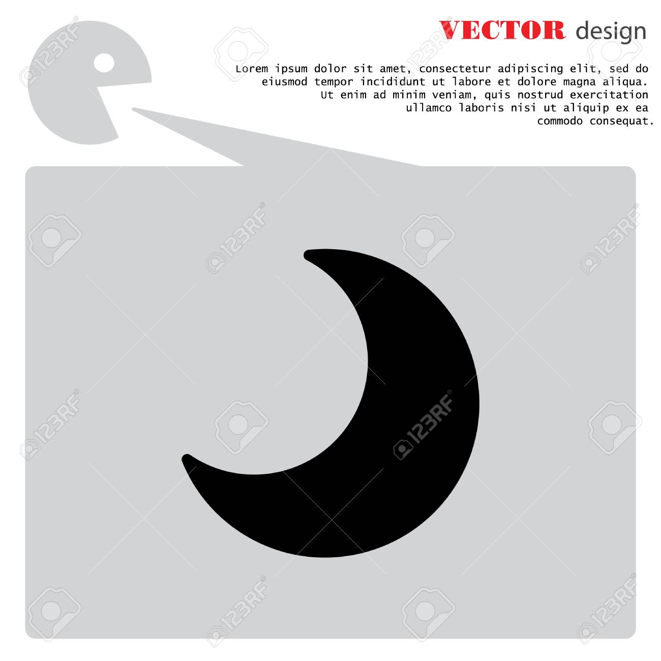 Web アイコン 三日月形の月のイラスト素材 ベクタ Image