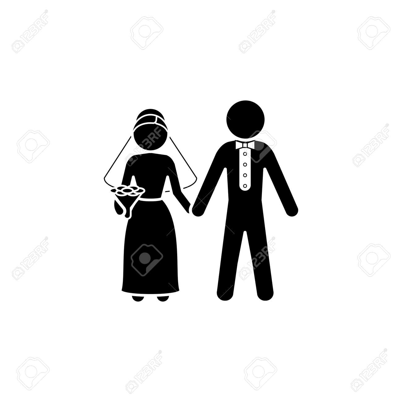 新郎新婦アイコン 新婚夫婦のアイコン のイラスト素材 ベクタ Image