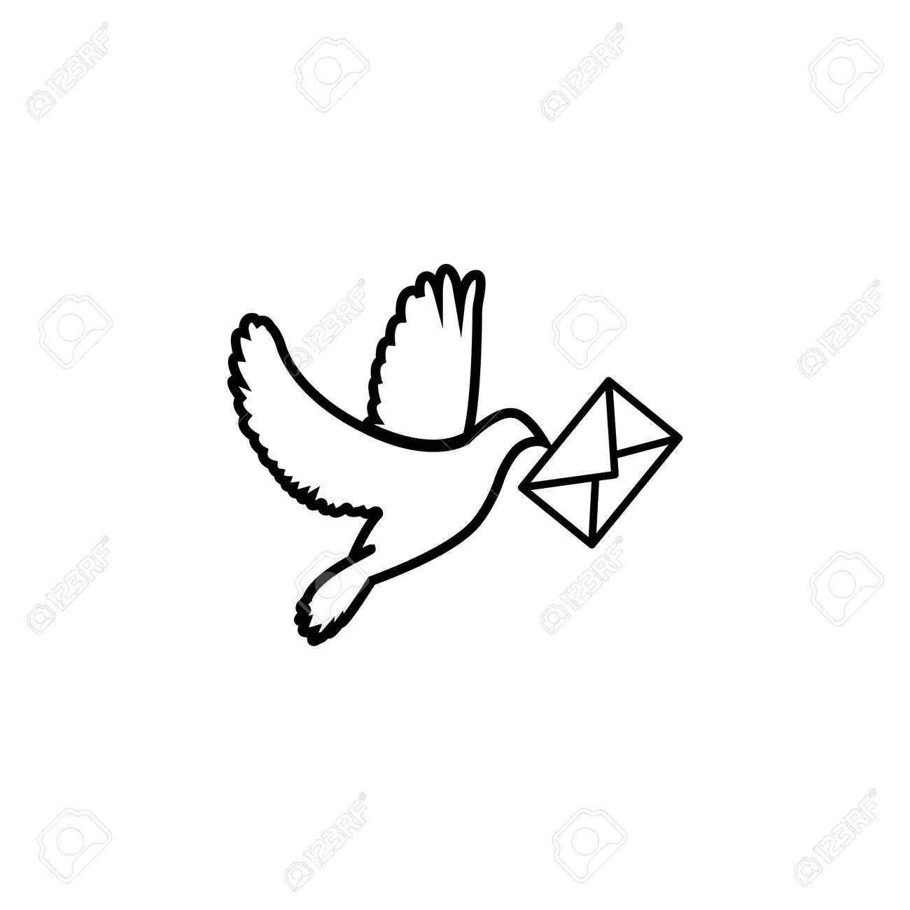 郵便鳩 鳩 ベクトルイラスト のイラスト素材 ベクタ Image