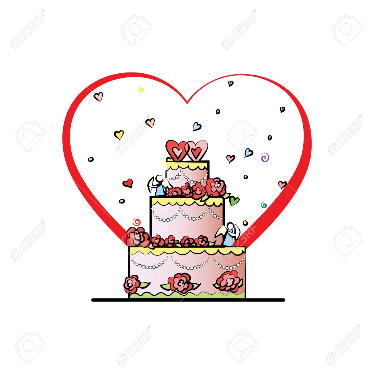 Wedding Cake Vector Valentines Day Royalty Free Cliparts Vectors