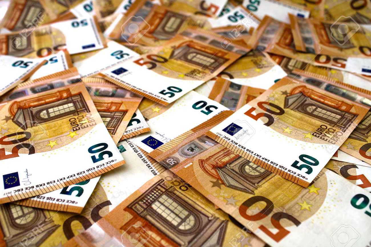 Background Of 50 Euro Banknotes Beautifully Laid Out. Euro Money. Close Up  View. Stock Photo, Picture and Royalty Free Image. Image 179846652.