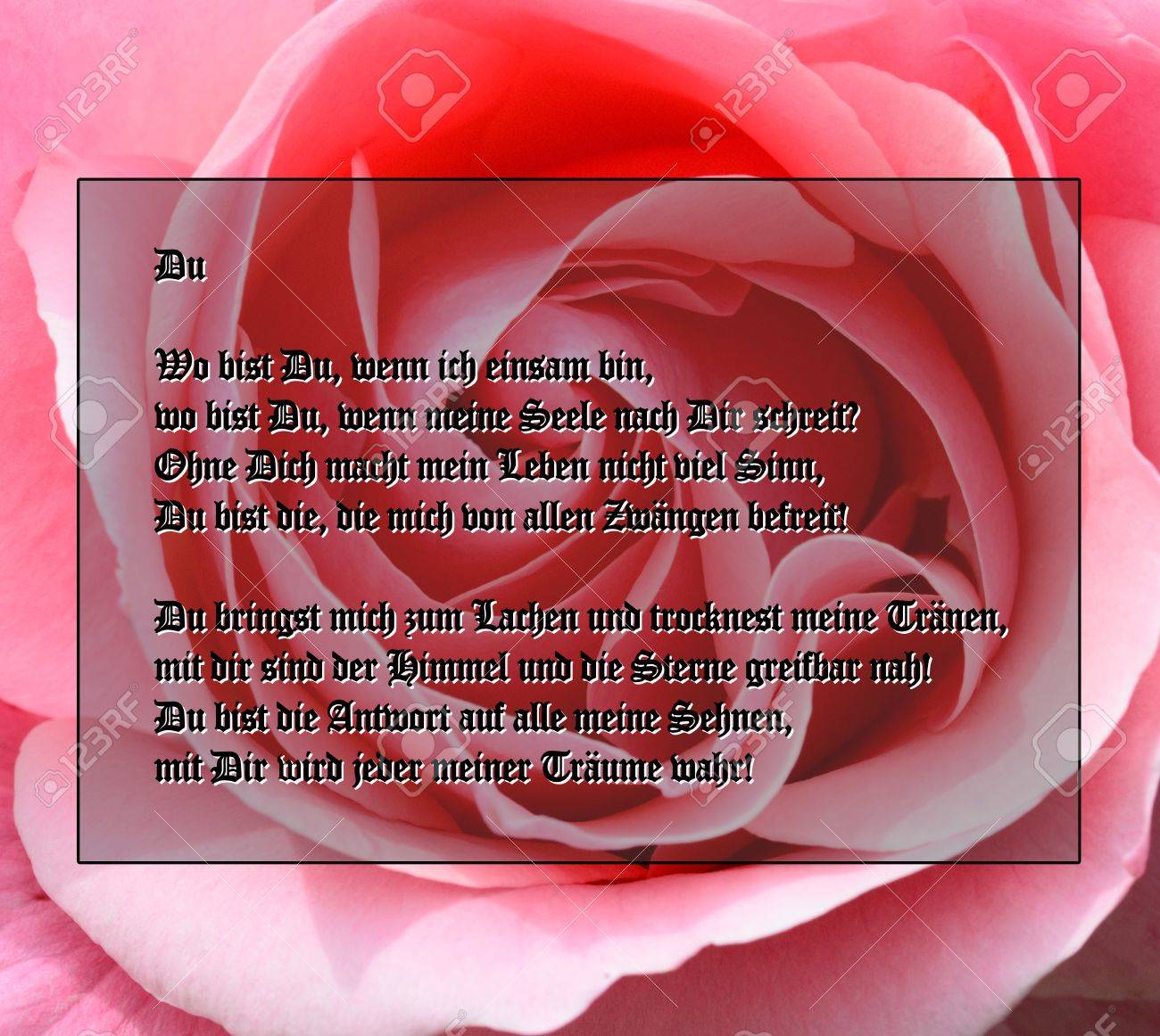 german poem for valentine s day stock photo picture and royalty