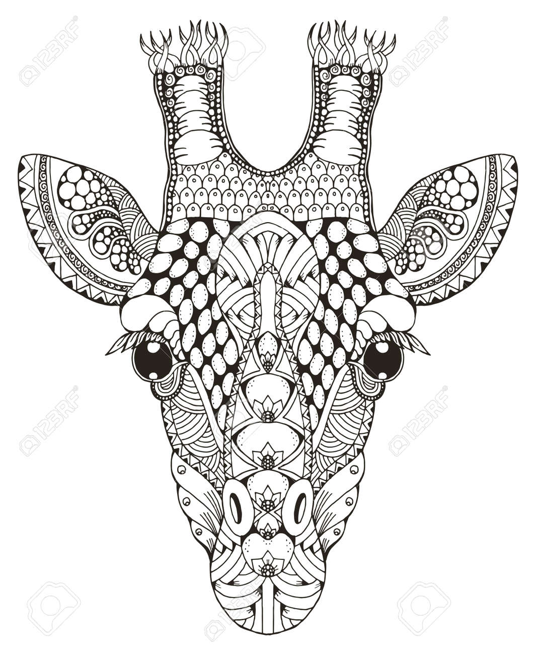 キリン頭 Zentangle 様式 ベクトル図 フリーハンドの鉛筆 手描き パターン 禅芸術 華やかです 着色書籍や T シャツの印刷します の イラスト素材 ベクタ Image キリン頭 Zentangle 様式 ベクトル図 フリーハンドの鉛筆 手描き パターン 禅芸術 華やかです 着色書籍や T シャツの印刷します の イラスト素材 ベクタ Image