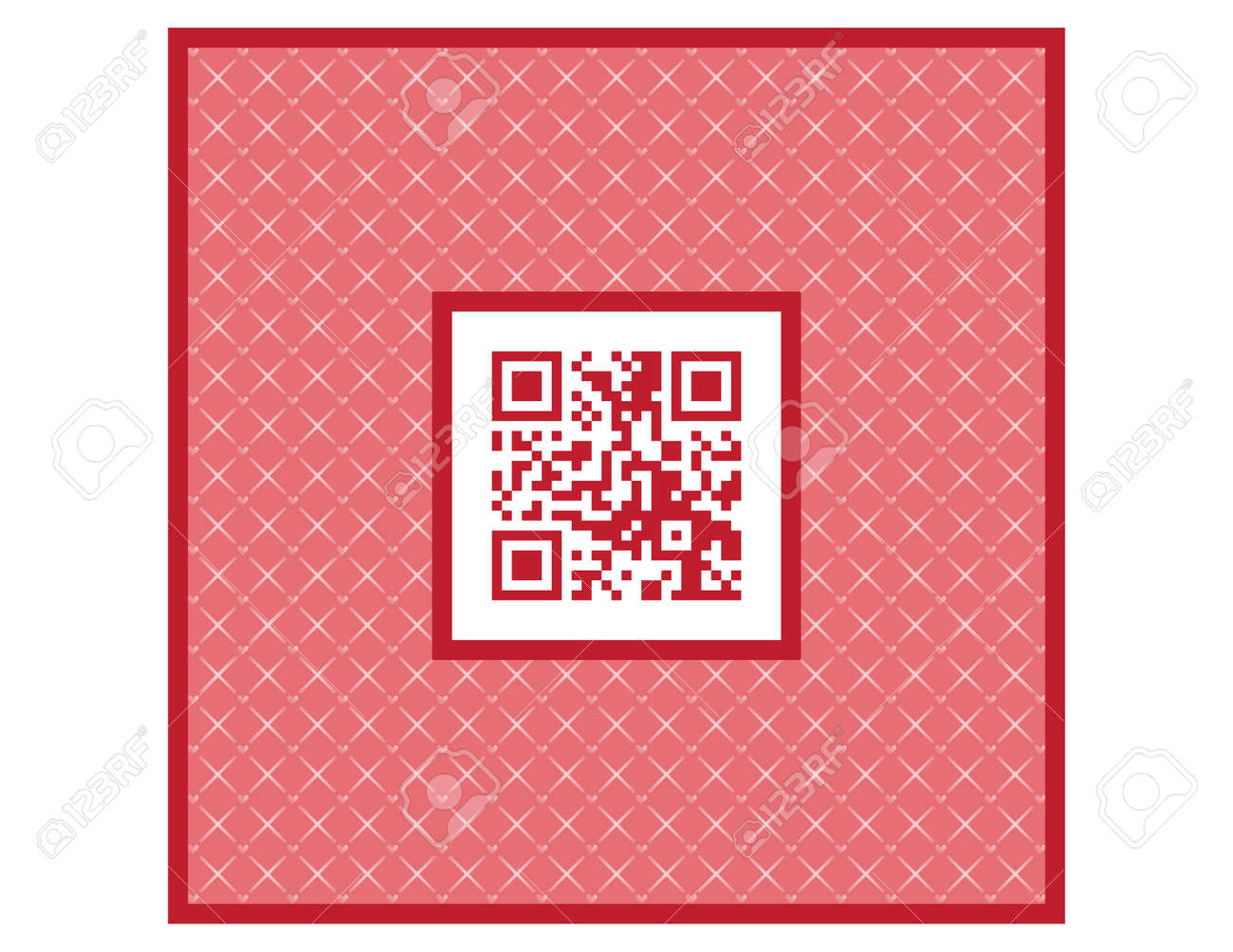 Qr コード幸せなバレンタインデーのイラストはがきのイラスト素材 ベクタ Image