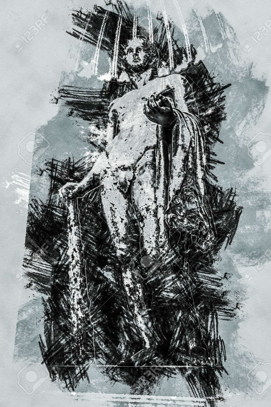 バチカン美術館のポンペイウス劇場のヘラクレス 近代絵画 背景イラスト の写真素材 画像素材 Image