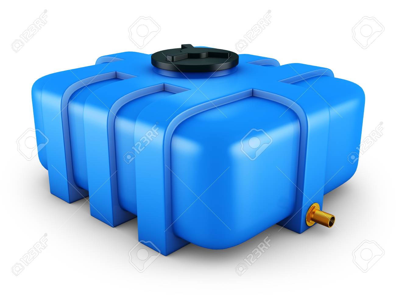 水タンクは青色です 3 D レンダリング の写真素材 画像素材 Image