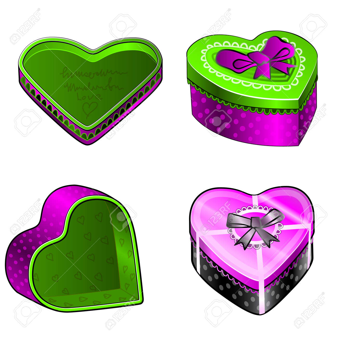 Bow Gift On Wedding, Heart Shaped 免版税剪贴画，向量插图和库存图片. Image 27527374, image size:1300x1300