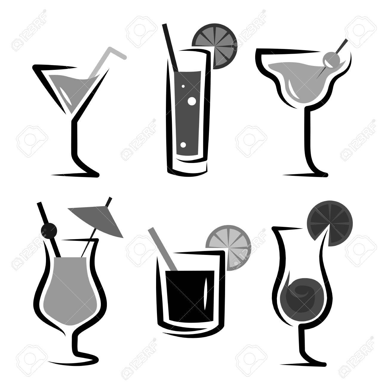 Different Kinds Of Glasses With Aperitifs Royalty Free Cliparts Vectors And Stock Illustration Image