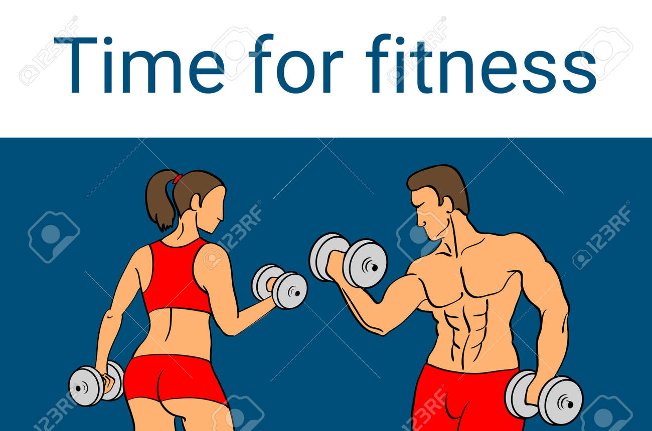 Vettoriale Manifesto Tipografico Di Fitness E Ora Di Cambiare Il Tuo Corpo Ragazza Con Manubri Illustrazione Motivazionale E Ispiratrice Lettering Per Logo Design T Shirt Palestra Bodybuilding O Fitness