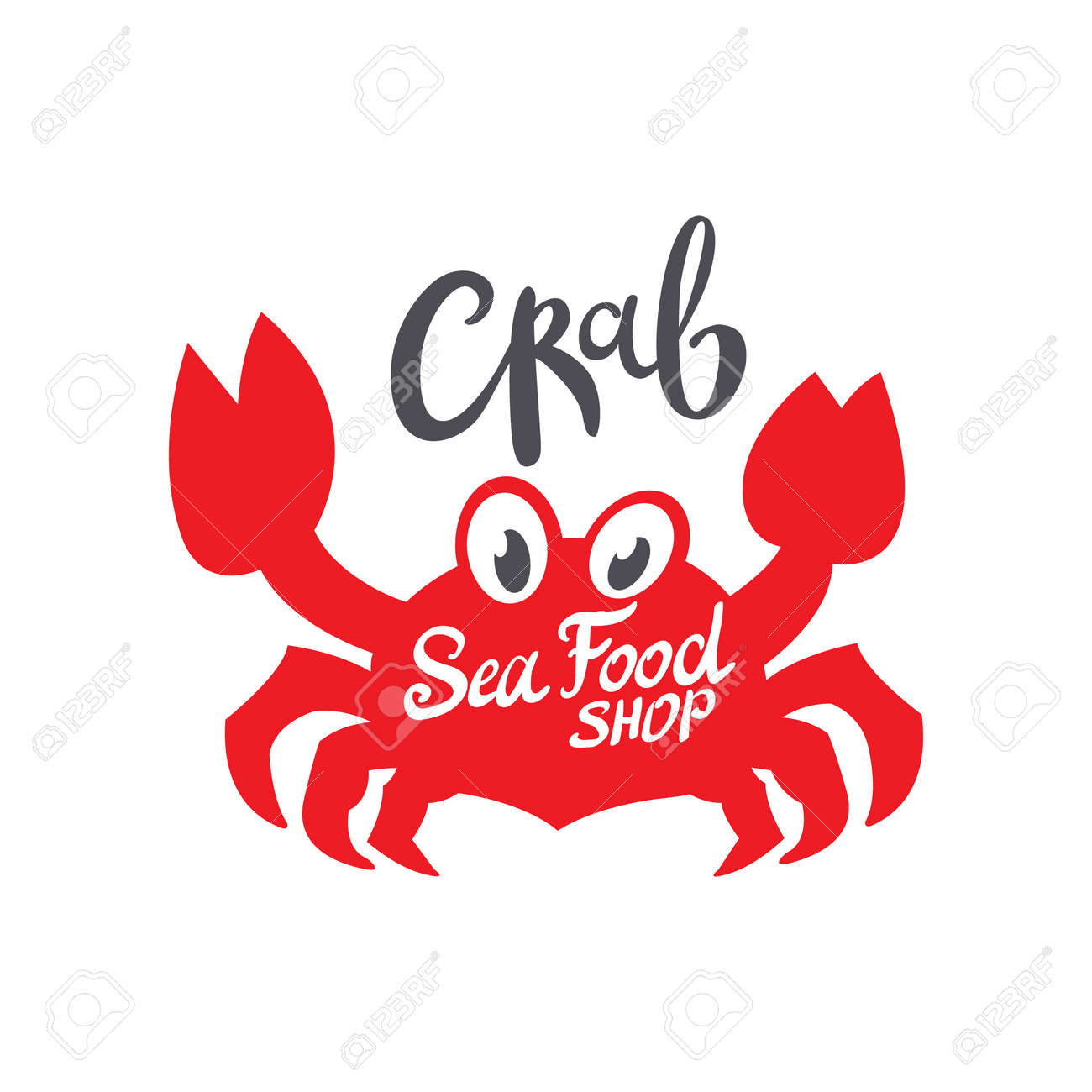 crab silhouette seafood shop branding template for craft food